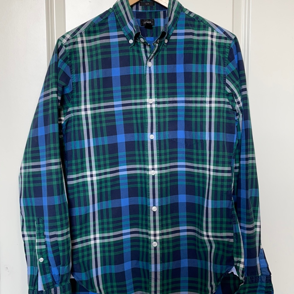 J Crew Plaid Long-sleeved Button Down Shirt